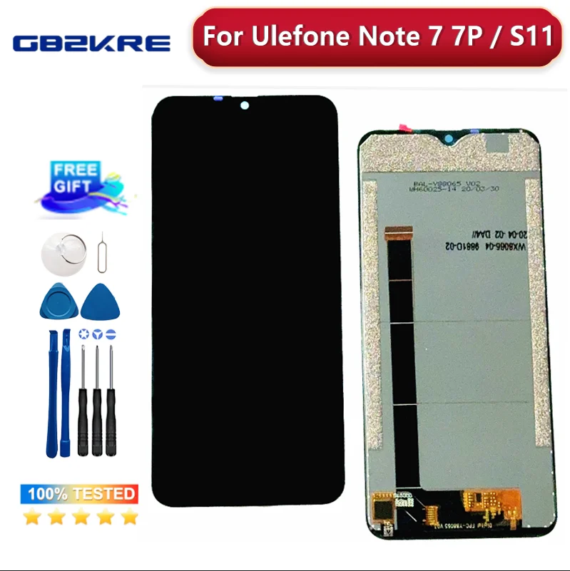 100%Original For Ulefone Note 7 7P LCD Display Touch Screen Panel Sensor Digitizer Glass Full Assembly For Ulefone S11 LCD Parts