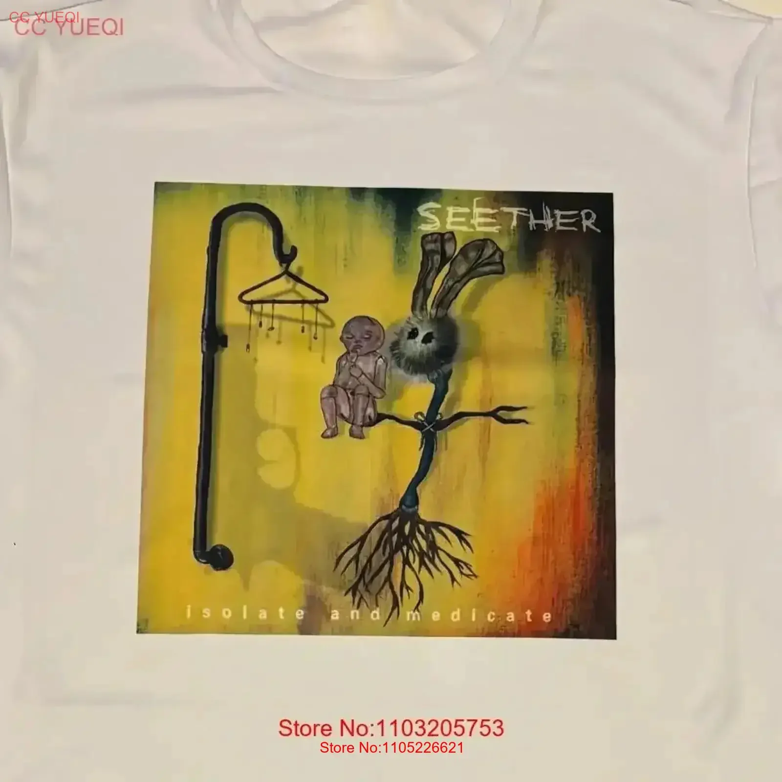 Vintage Seether Isolate and Medicate T Shirt Concert S to 5XL EL040 Washed Comfortable Casual homme Stylish streetwear vintage