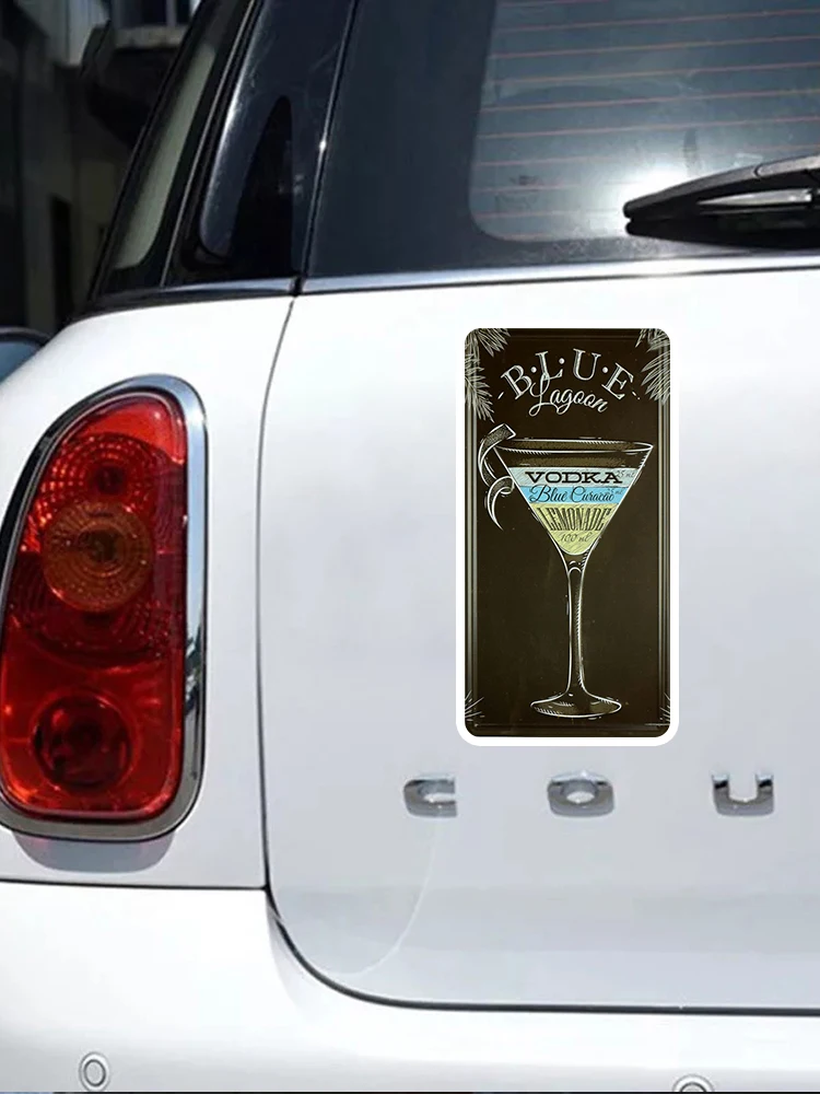 Self-adhesive Decal Cocktail Blue Lagoon Car Sticker Waterproof Auto Decors on Bumper Rear Window Laptop #10849