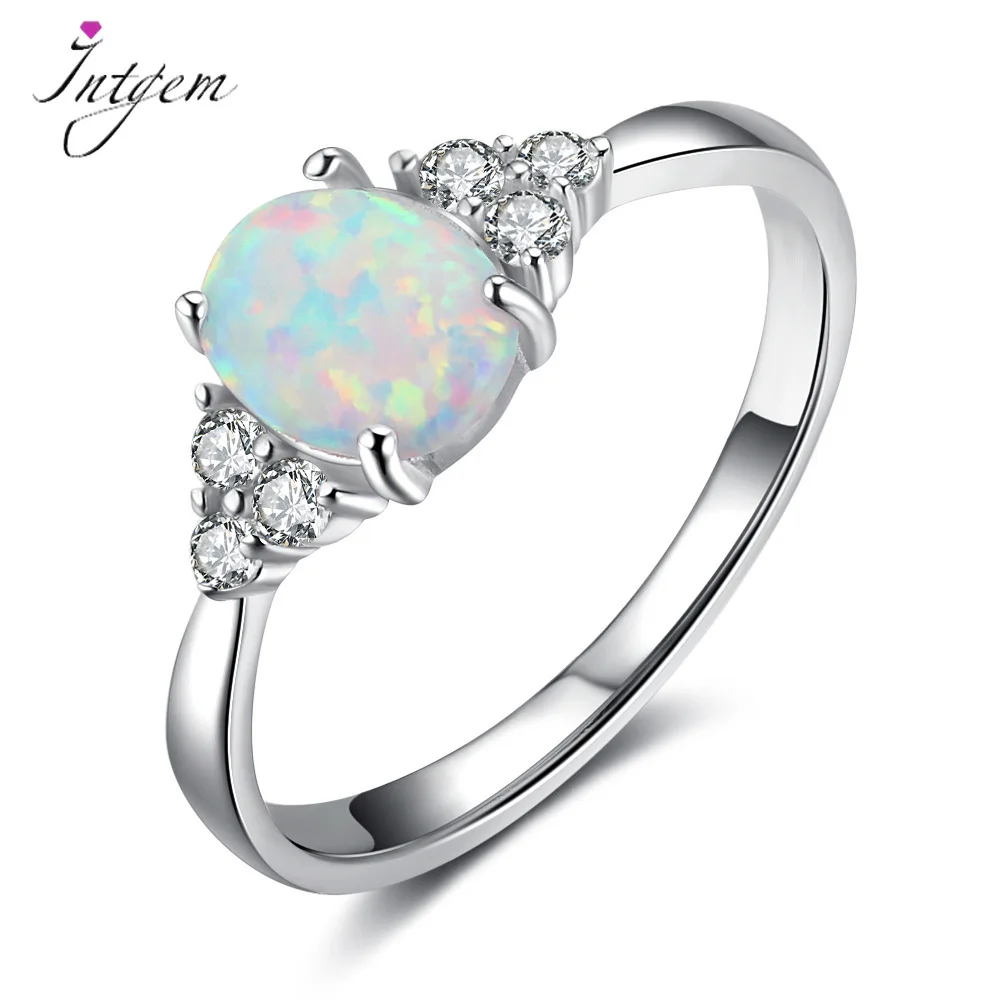 

S925 Sterling Silver Opal Ring for Women with Fashion Popular Oval Colorful Opal Simple Jewelry Gift Silver 925 Women's Ring
