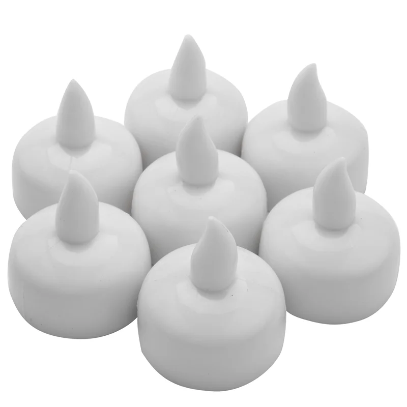 

THIVN-48 Pack Waterproof Flameless Floating Tealights, Warm White Battery Flickering LED Tea Lights Candles - Wedding, Party
