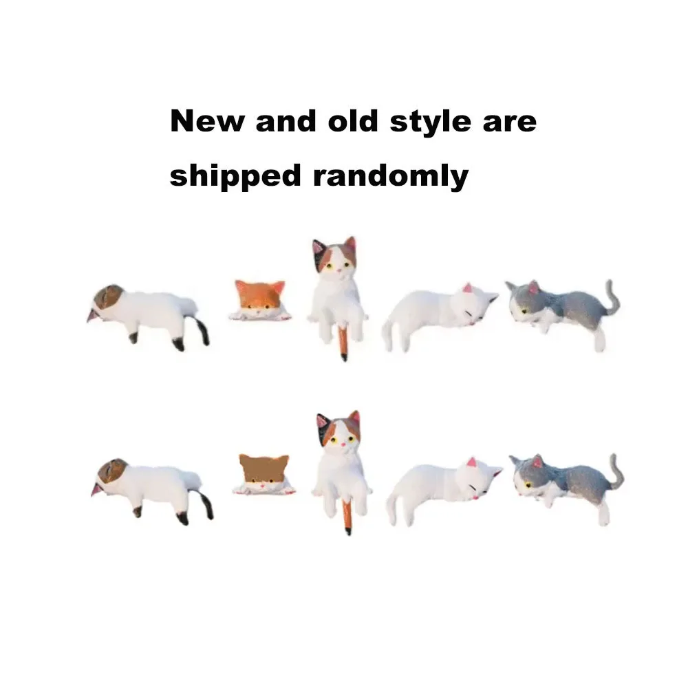 5 Stück Niedliche Mini-Cartoon-Auto-Katzen-Ornamente, Autobildschirm-Kantendekoration, Katzen-Mikrolandschaftsmodell, Kreative Auto-Accessoires Geschenke – Detail 1