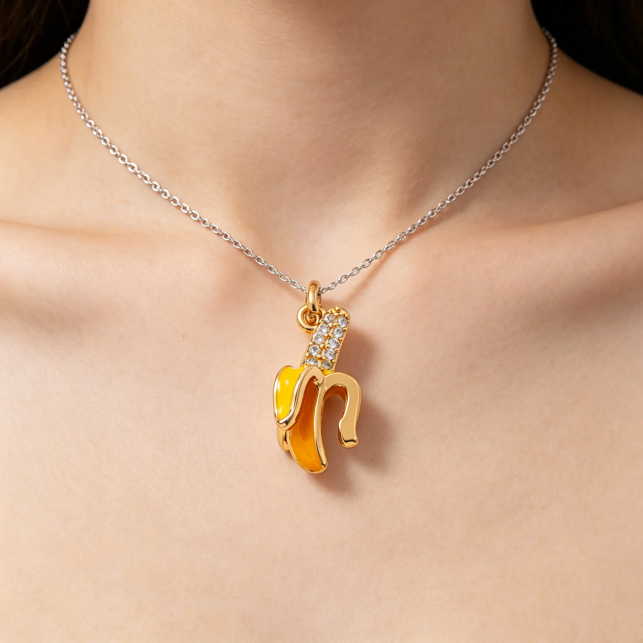 

5Pcs Banana Stainless Steel Pendants For Necklace And Bracelet Accessories