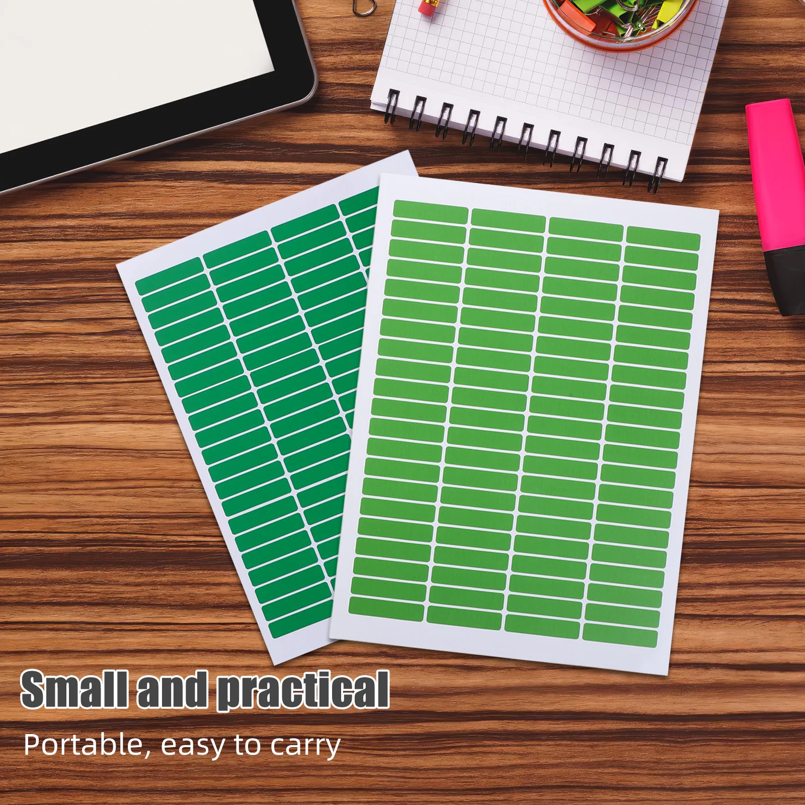 20 ورقة مقاوم للماء مستطيل اللون الترميز تسميات فارغة اسم العلامة ملصقات ورق ملصقات ذاتية اللصق لمجلد الملفات