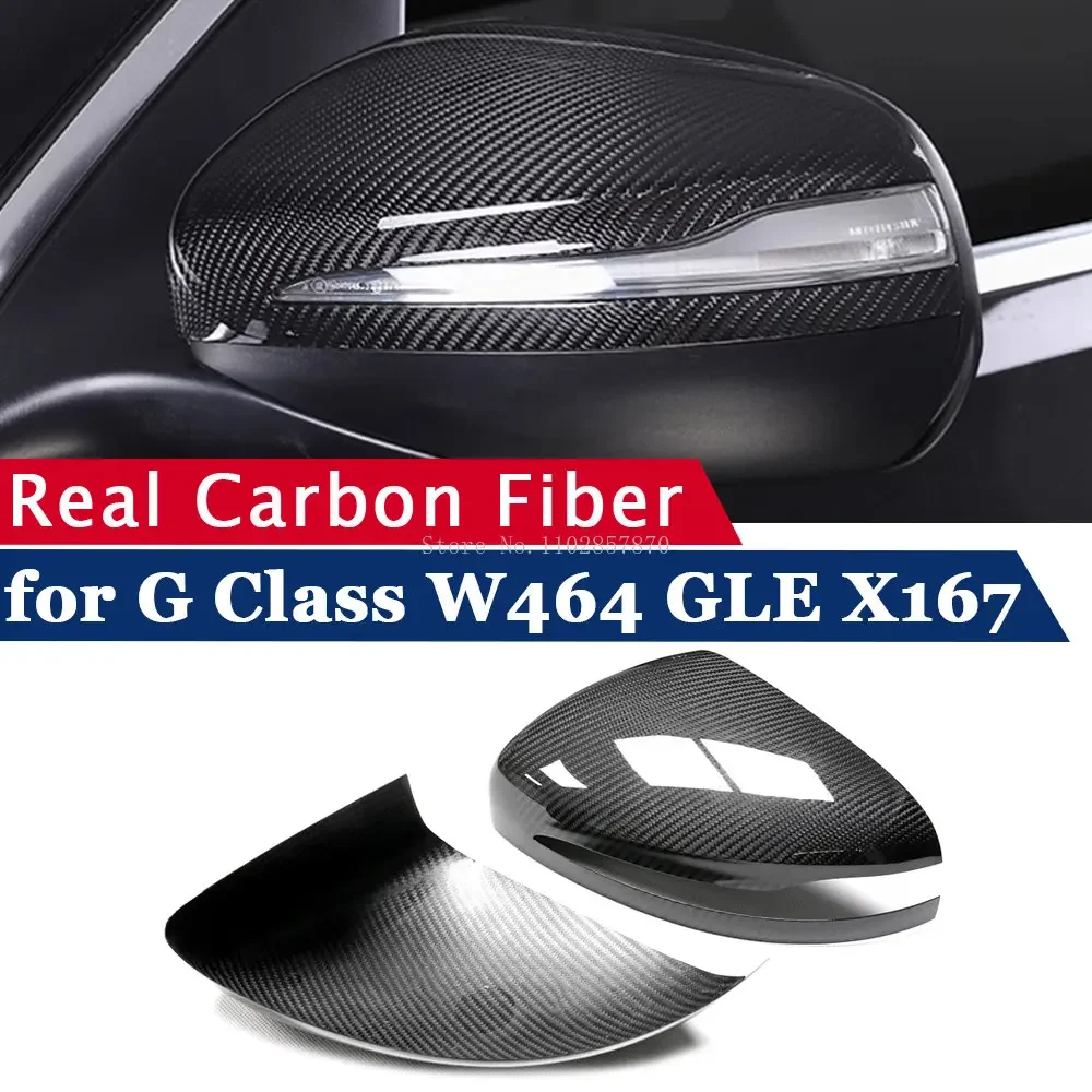 

Real Carbon Fiber Side Mirror Cover for Mercedes Benz G W464 GLE X167 Coupe C292 GLS X167 2019-2024 Shells Frame Case Protector