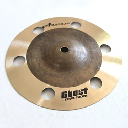 Arborea Stacker Cymbal-Ghost Series 8/9/10/12 Inch Splash Cymbals with Holes Handmade Bronze Effect Cymbals For Jazz Drum Set