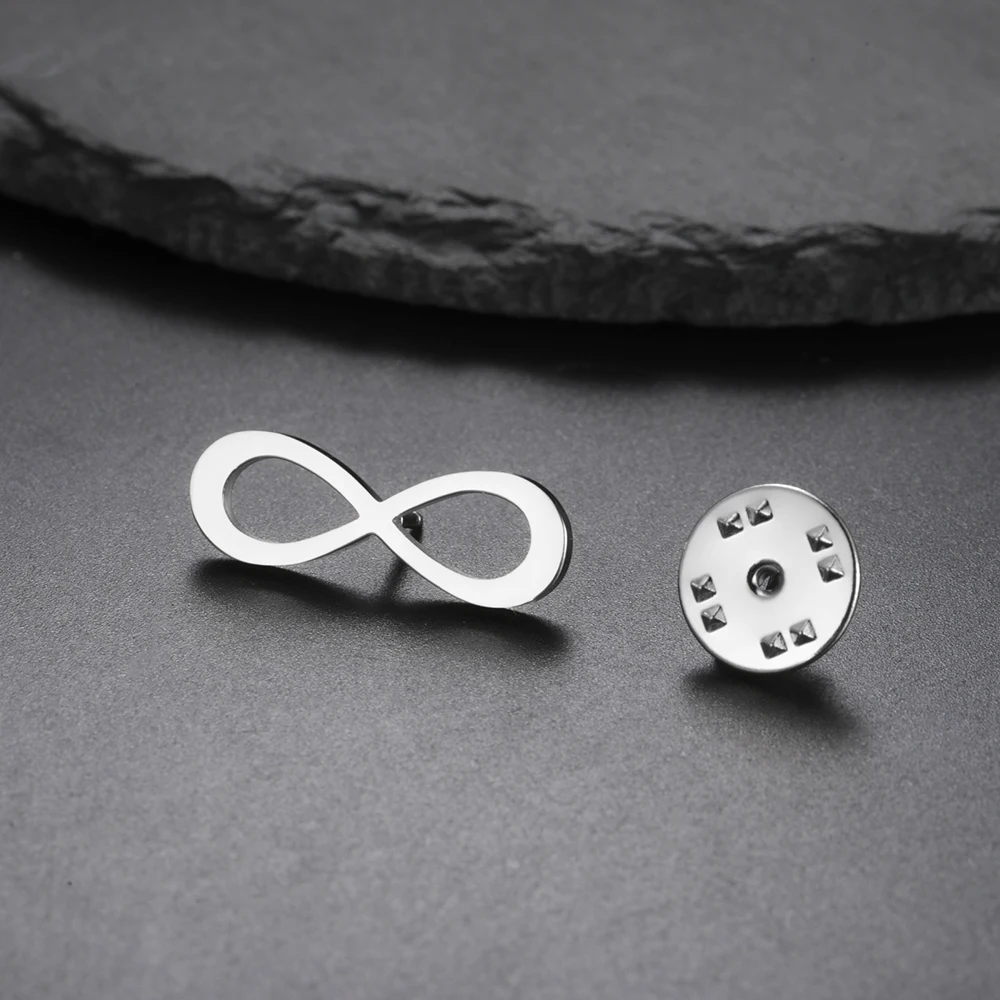 Dawapara klassische Unendlichkeitssymbol-Brosche, endlose Liebe und Freundschaft, Anstecknadel, Edelstahl-Accessoires – Detail 14