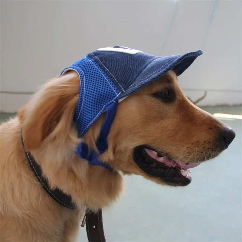 Dog Hat Dog Sunscreen Hat Baseball Cap Outdoor Sports Hat with Ear Holes Adjustable Pet Hat for Small and Medium Dog Large Dogs