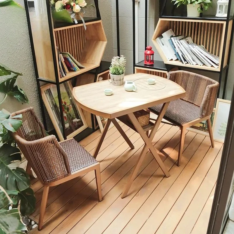 

Balcony multi-functional table and chair three-piece set, casual storage table and one table and two