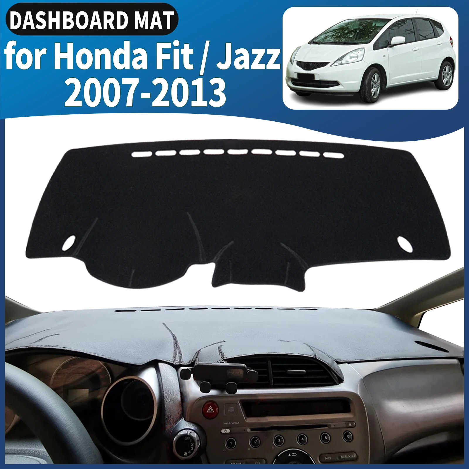 لهوندا جاز 2007-2013 صالح المكوك 2011-2014 داشمات غطاء لوحة القيادة وسادة داشمات ظلة اكسسوارات السيارات السجاد الواقي #1
