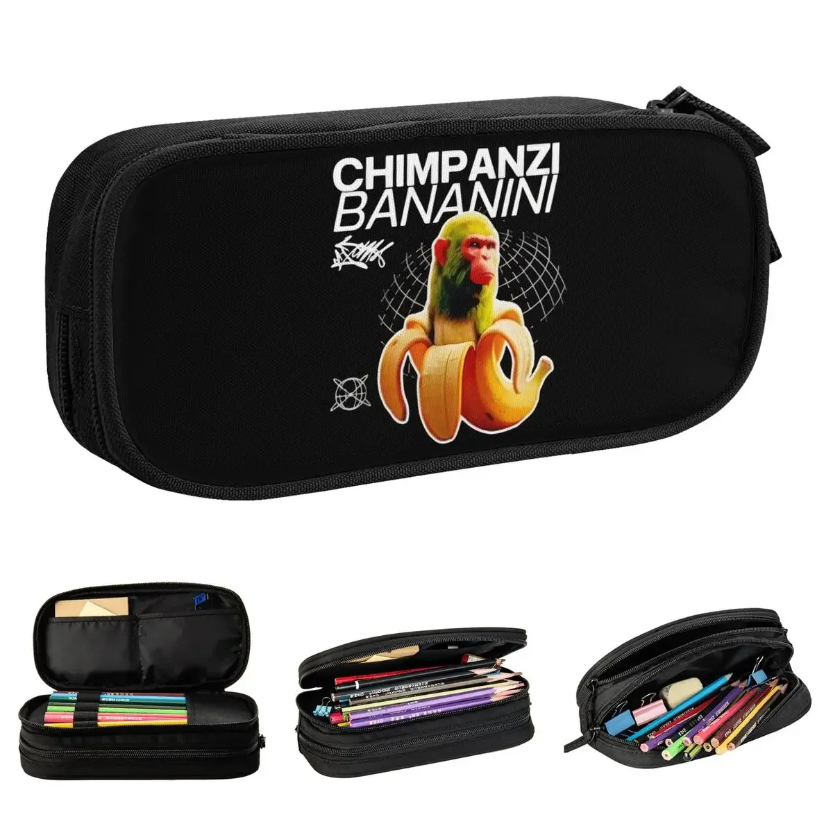 

Chimpanzi Bananini Italian Brainrot Ape Pencil Cases Cute Pen Holder Bag Student Large Storage School Supplies Gifts Pencilcases