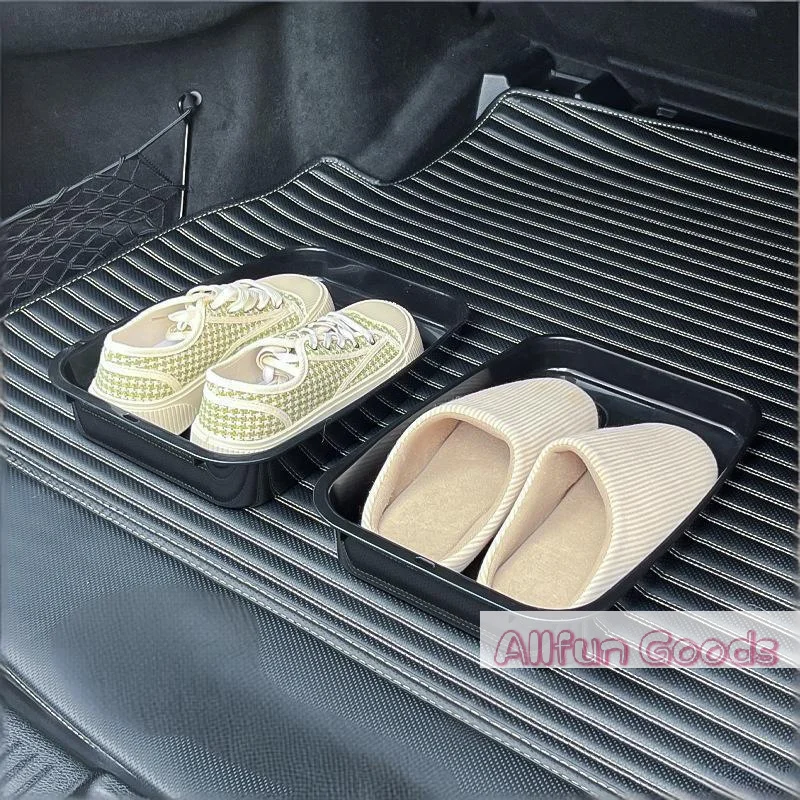 [TG835]Car Shoes Storage Tray Interior Multifunctional Durable Accessory Tidying Vehicle Organizer Under Seat Container Box