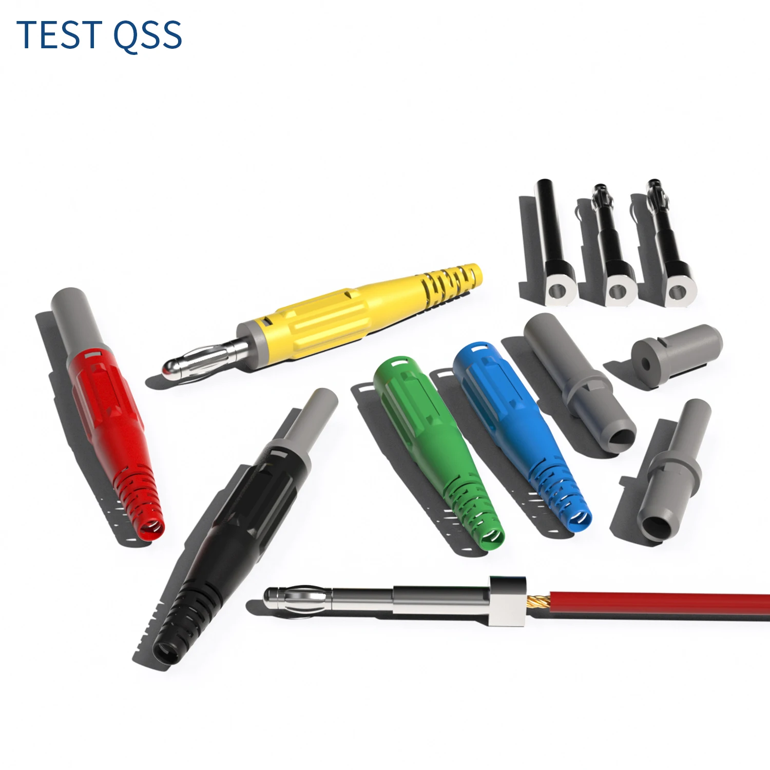 

QSS 10pcs 4MM Safety Copper Banana Plug High Current Solderless DIY Electrical Tool