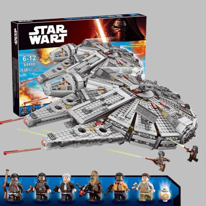 

In Stock 1381 Pcs Space Millennium War Ship Spacecraft Set Falcon Alien 75105 Figure Model Building Blocks Bricks Toy Gift