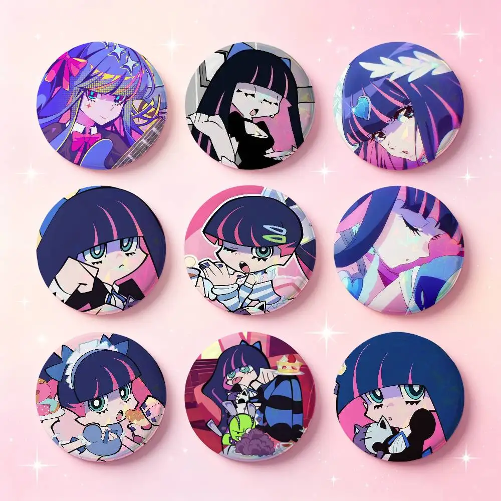 Stocking Anarchy Anime Figure Badges 25 32 44 58 75 Mm Round Cosplay Pin Bag Decor Fans Collect Friends Gifts Brooch Souvenir