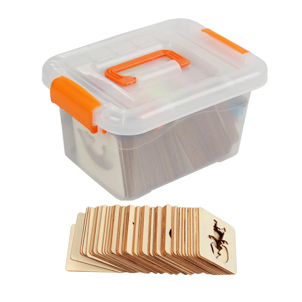 Zeichenvorlagen aus Holz für Kinder, 55, wiederverwendbare Schablonen, Obst, Tiere, Verkehr, DIY-Malset für Kinder ab 3 Jahren