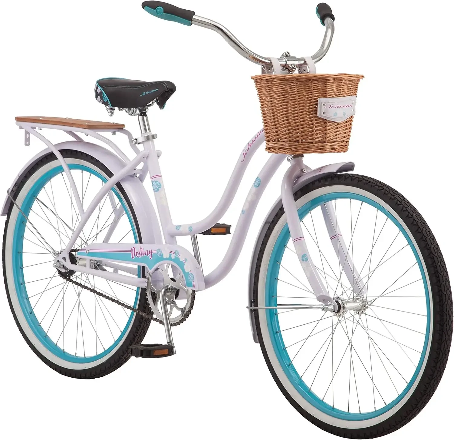 Destiny and Beach Cruiser Bike, for Adult Men Women Boys Girls Ages 8 and Up, Single Speed Drivetrain, Rear Rack