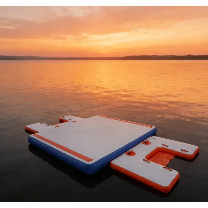 Commercial Inflatable Water Platform Multi Function Floating Dock Stable Pontoon Bridge For Swimming Boarding Lake Activities
