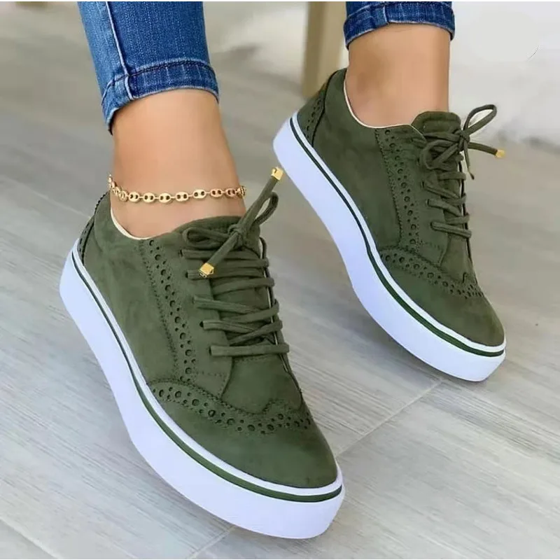 New Women\'s Low-top Vulcanized Shoes Round Toe Casual Shoes Flat Shoes Versatile Comfortable New Women Flat Fashion Sneaker