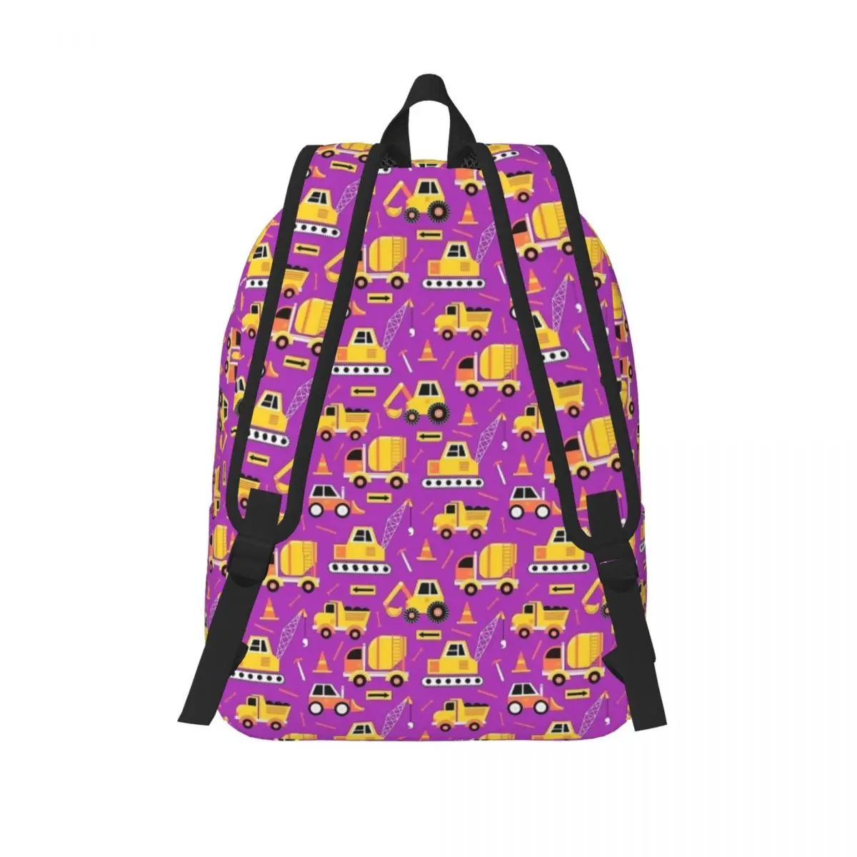 Bau LKW auf hell lila Rucksack Kinder Schüler Schule Buch Taschen Leinwand Tages rucksack Vorschule Primär tasche mit Tasche