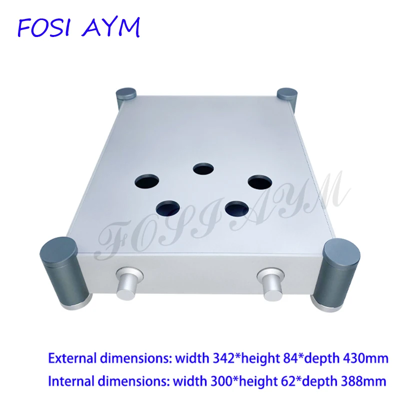 

342×84×430mm FOSI AYM Aluminum Amplifier Case (Round Corner), Preamplifier Case, Vacuum Tube Amplifier Chassis Shell, DIY Box