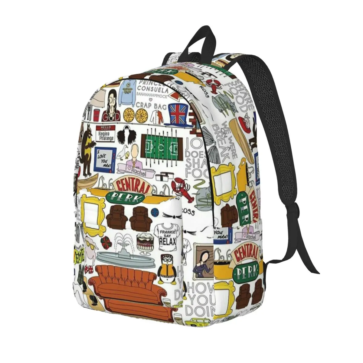Friends Kee American TV Series Backpack Middle High College School Student Central Perk Bookbag Teens Daypack Sports