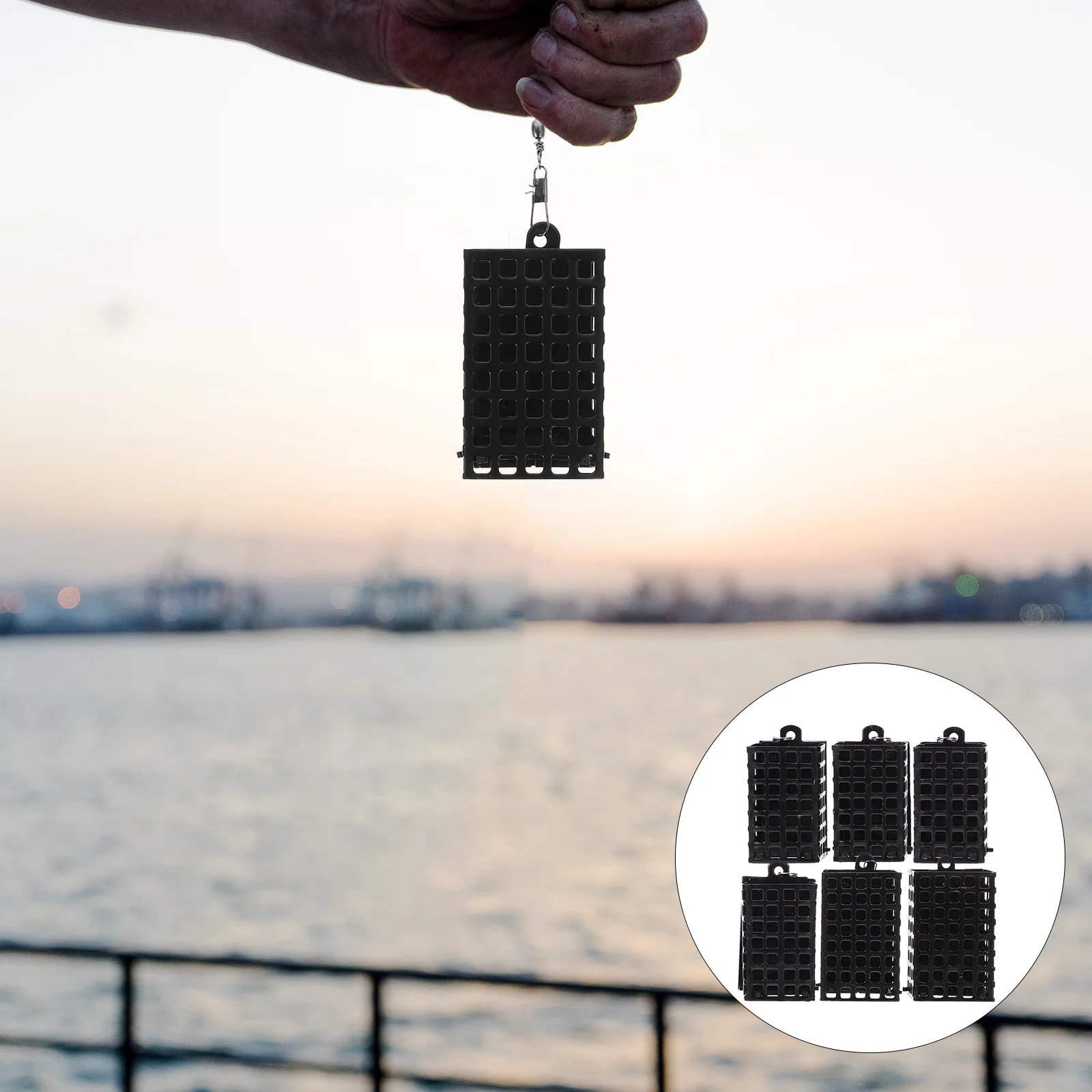 

6 Pcs Square Fishing Bait Iron Cage Traps for Feeder Carp Thrower Holder Tackle Outdoor Accessory Device Lure