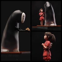 Hot Spirited Away Anime Figure Hanazono Sakura And Kaonashi Cute Ornaments Hand-Made Kids Birthday Gift Doll Statue Model Toys