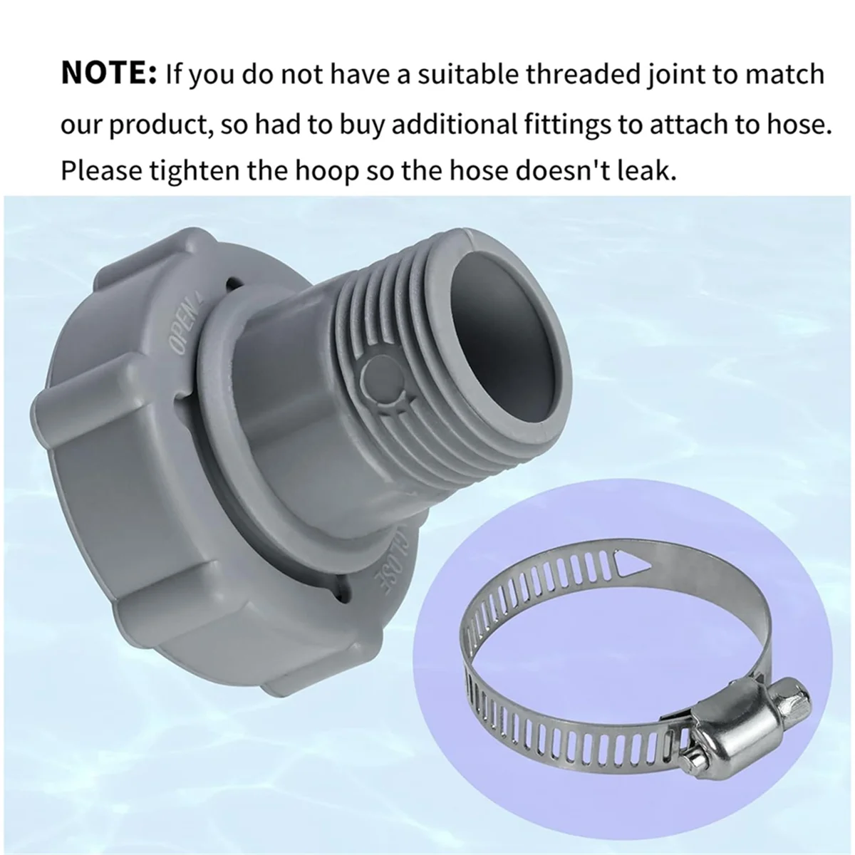 Swimming Pool Drain Fitting Connects for BestWay P6A1420 Coleman Pools, Connect to the Bottom of the Pool