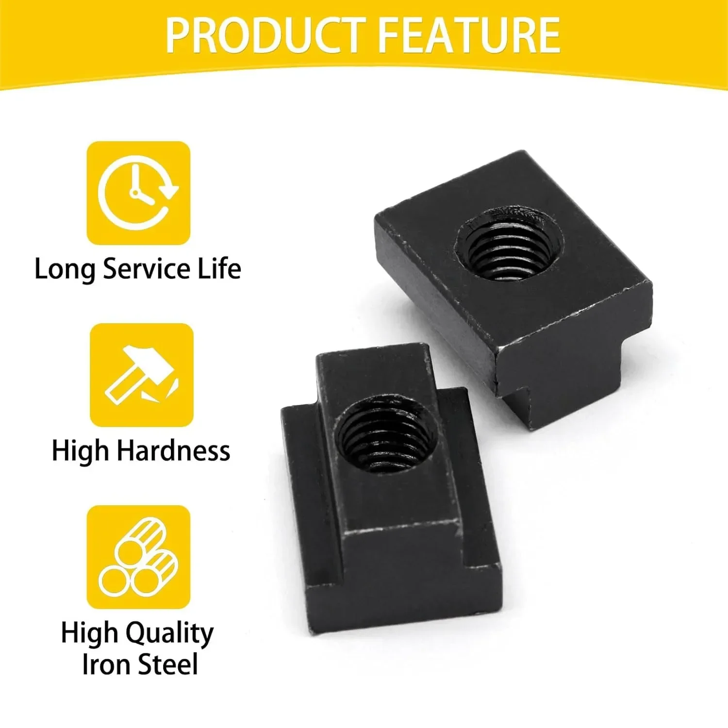 2/5 pieces of M6 M8 M10 T-shaped nuts DIN508,8.8 grade carbon steel T-shaped groove nuts, threaded through groove slider nuts