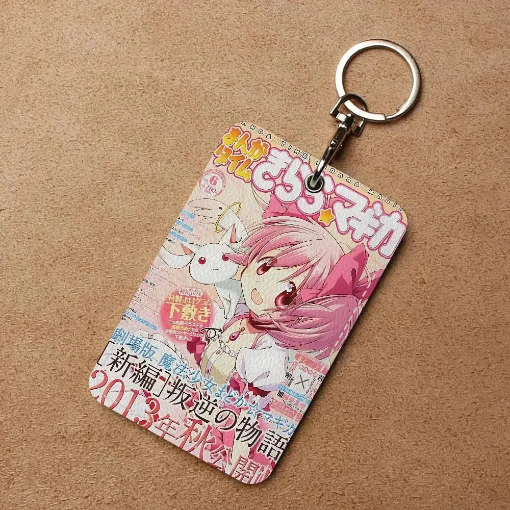 Puella Magi Madoka Magica حامل بطاقة مناسبة للبنك الأعمال حامل بطاقة العمل بطاقة الهوية الائتمانية شارة حقيبة حامل المفاتيح #4