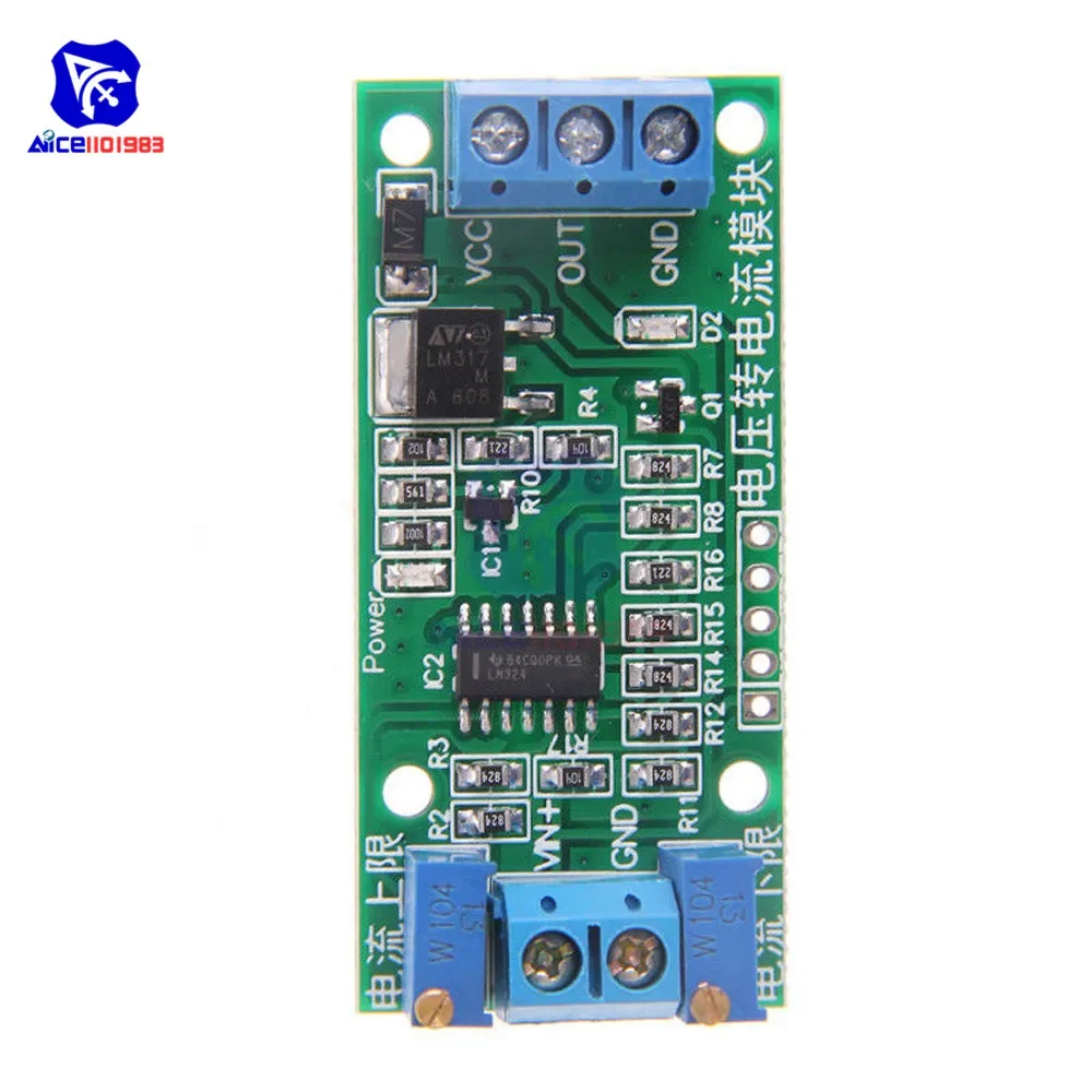 Modulo segnale trasmettitore da tensione a corrente di conversione lineare da 0-5V a 4-20mA DC 12V-24V scheda isolata