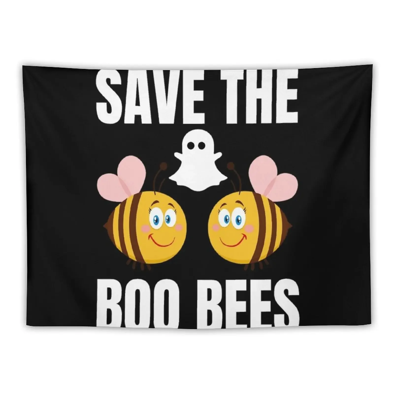 

Save The Boo Bees Cute Honey Bees And Boos Halloween Breast Cancer Awareness Tapestry Outdoor Decor Tapestry