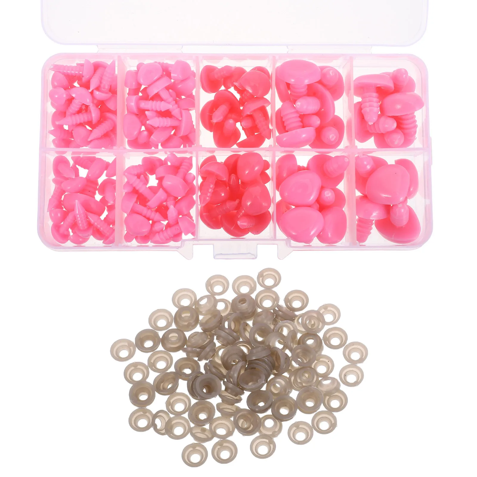 

125pcs Plastic Animal Safety Button For Crochet Stuffed Animals Bear Bunny Cat Dog Replacement Nose - Washers