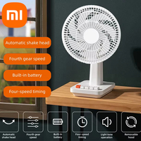 Xiaomi 6 Inch Silent Shaking Fan Household Desktop Air Circulation Fan Office Bedroom Bedside Antique Rechargeable Small Fan