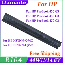 RI04 R104 Laptop Battery For HP ProBook 450 455 470 G3 G4 805294-001 805047-851 HSTNN-Q94C P3G15AA HSTNN-DB7B HSTNN-Q95 HSTNN-PB
