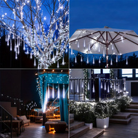 Garden Fairy Light 30/50CM 8 Tubes LED Garlands for Outdoor Wedding Solar Meteor Shower String Light Christmas Tree Decoration