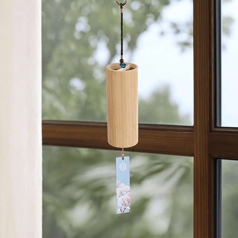 Unique Natural Sound Bamboo Wind Chimes Maple Leaf Figure Four Seasons Wind Bell Wind Blows Pendant Wind Chimes Balcony Decor