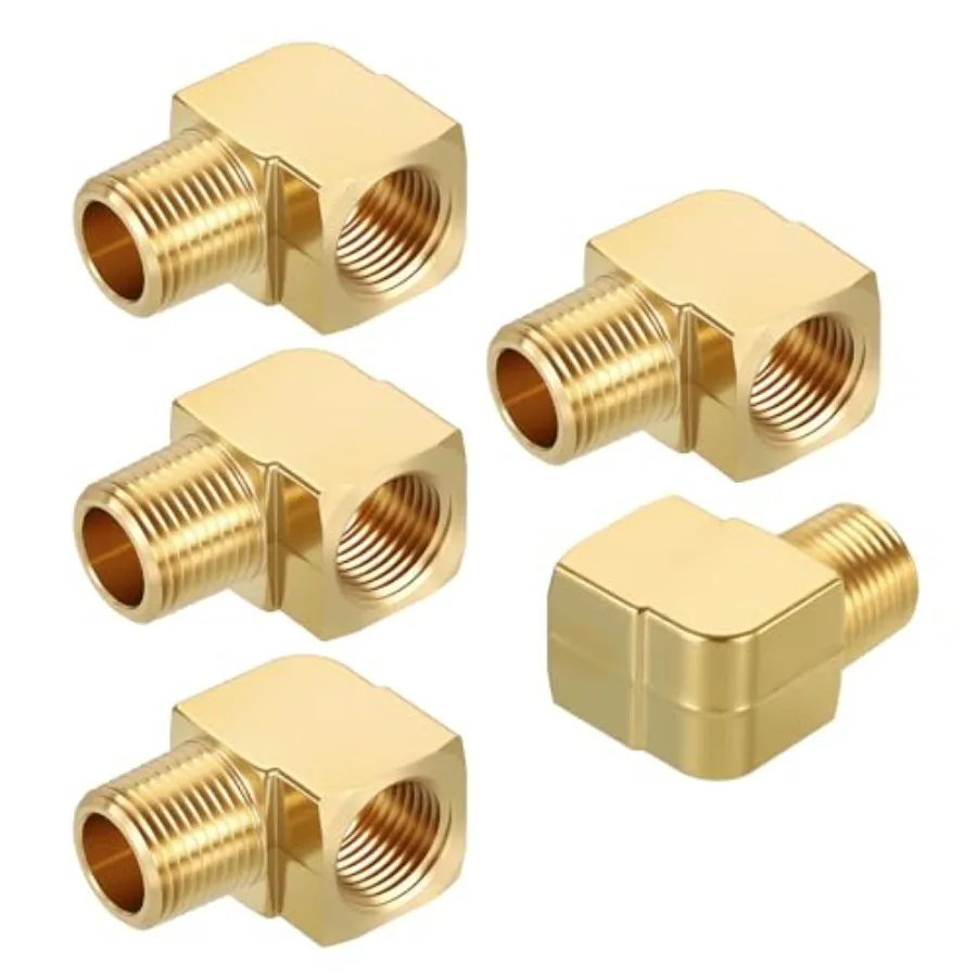 

Pack Brass Pipe Fittings, 90 Degree Barsck Street Elbow, Forged Pipe Fitting Connector for Air, Oil, LP