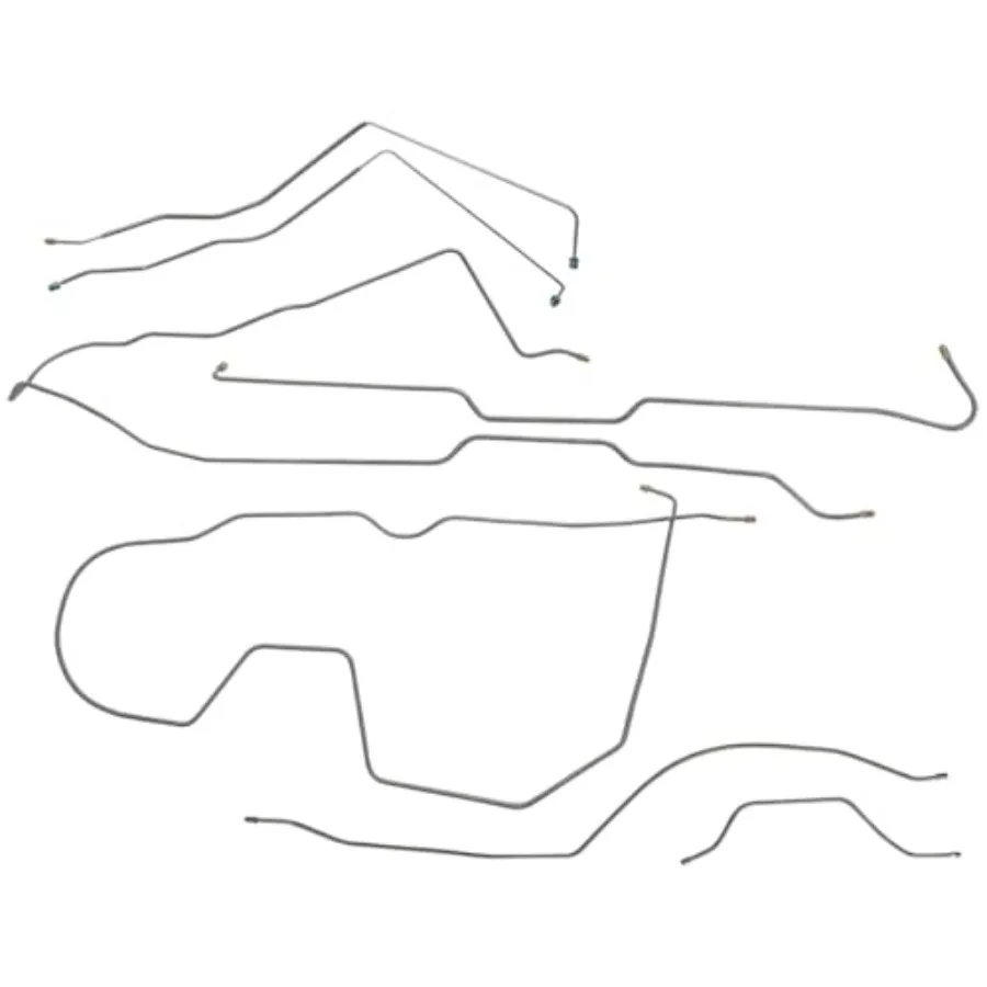 Komplettes 7-teiliges OE-Stahl-Bremsleitungs-Set, kompatibel mit 19831986 Jeep CJ7 AMC 20 Weitachse für zuverlässige hydraulische Bremse S