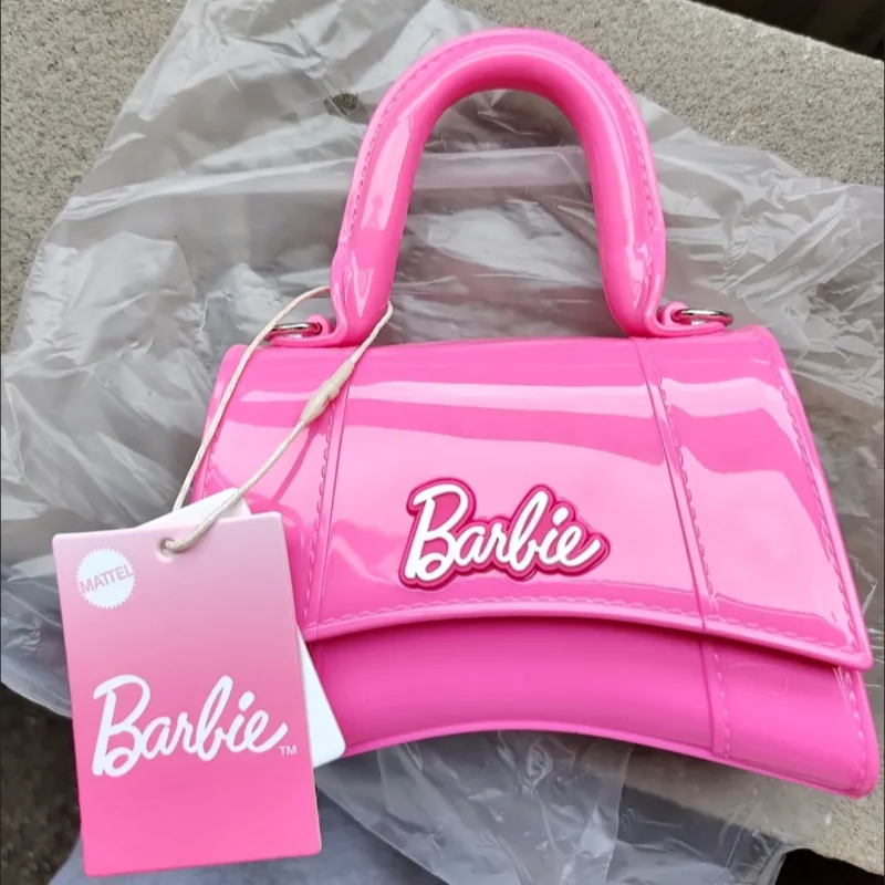 Miniso Genuine Barbie Series Love Jelly Handbag Girl Pink Instagram Style Wear Around Handbag Fashion Shoulder Bag Gift