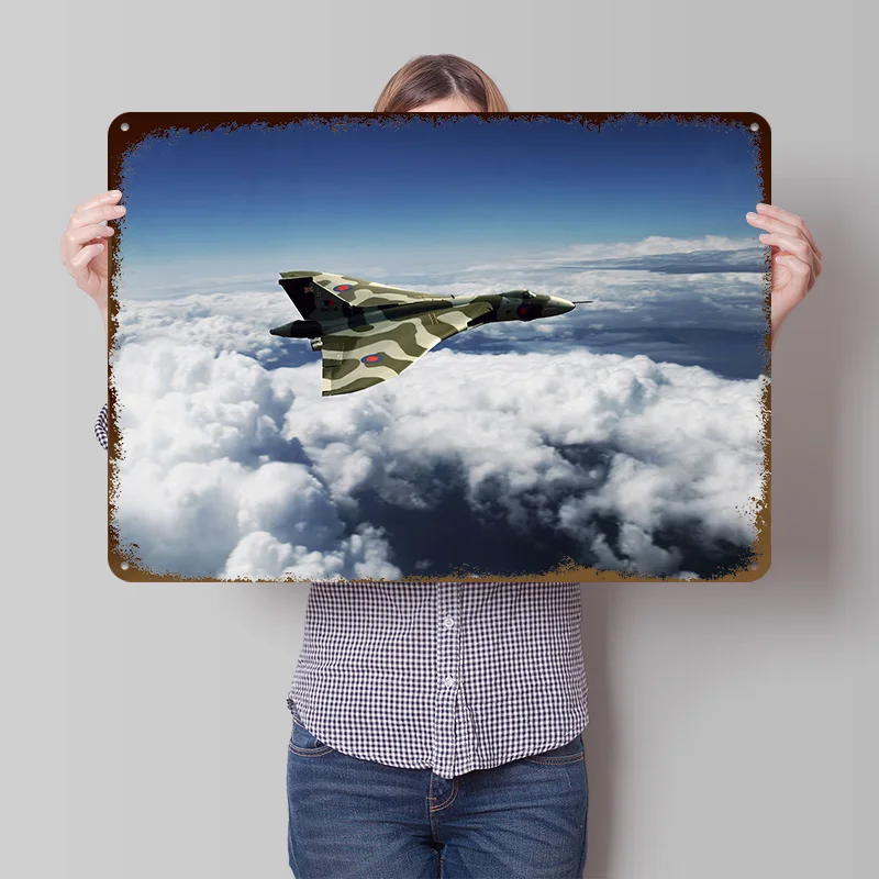 Avro Vulcan XH558 High in the Clouds Metal Poster Customized Wall Art Retro Vintage Tinplate Signs for Home Decoration Luxury