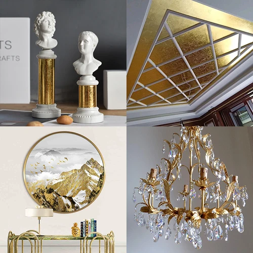 Imagen 2 del producto Pegamento dorado para hojas de oro, pegamento a base de agua para hojas doradas, adhesivo para hojas doradas de oro Real de 24k, artes DIY, 100ML