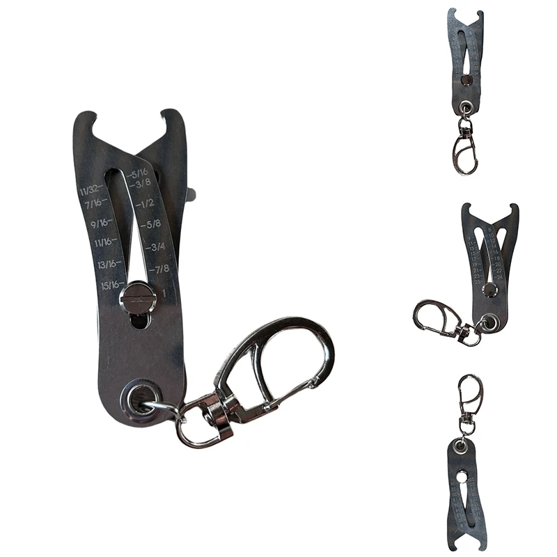 Portable Precise Thread Size Checker Keychain, Nut & Bolt Thread Size Checker Bolt Size Finder Keychain