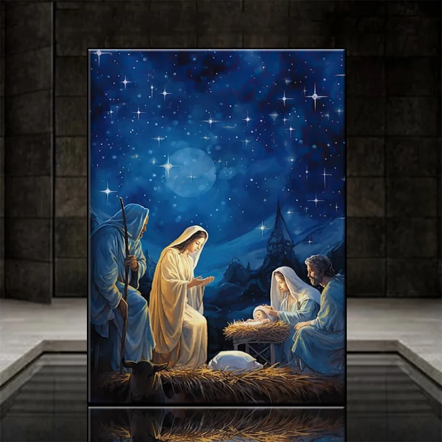 Full Square Round drill Starry Night Religious Virgin Mary Diamond Embroidery 5D DIY Diamond Painting Cross Stitch Mosaic Art