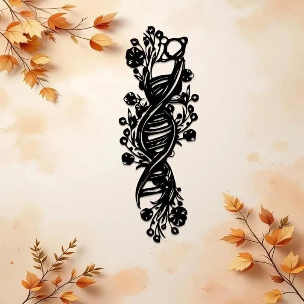 CIFBUY Iron Wall Art 3D DNA Molecule Waterproof Sculpture For Home Office Lab Hanging Decor Gift
