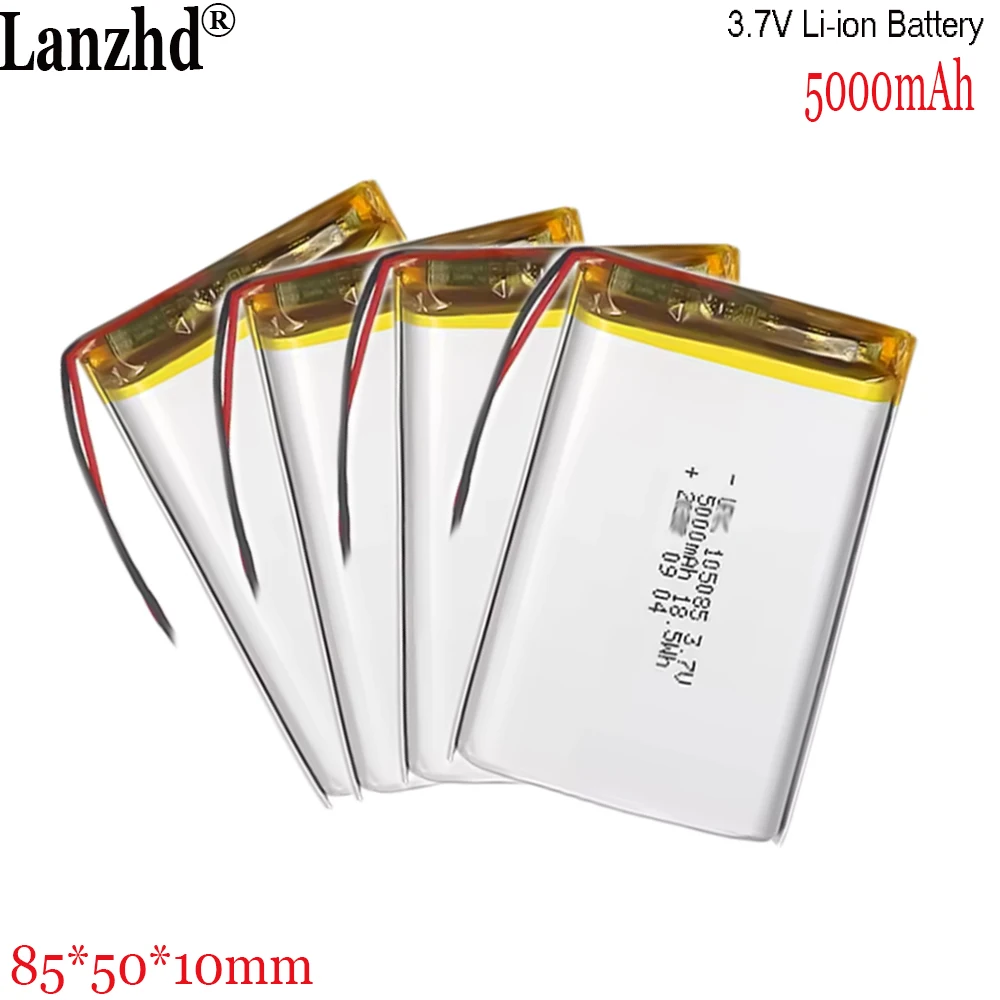 1-12pcs Li-ion Battery Manufacturers In China Supply Battery Pack 105085 5000mAh 3.7V For Smart Home Wireless Device