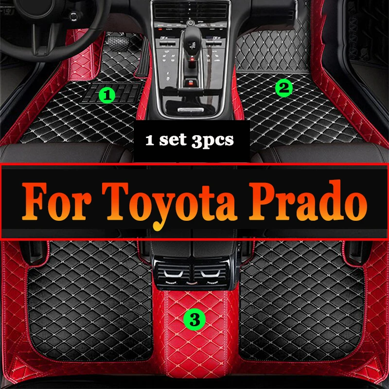 Car Floor Mats For Toyota Prado（Eight Seats）2006 2007 2008 2009 Custom Auto Foot Pads Automobile Carpet Cover accessories