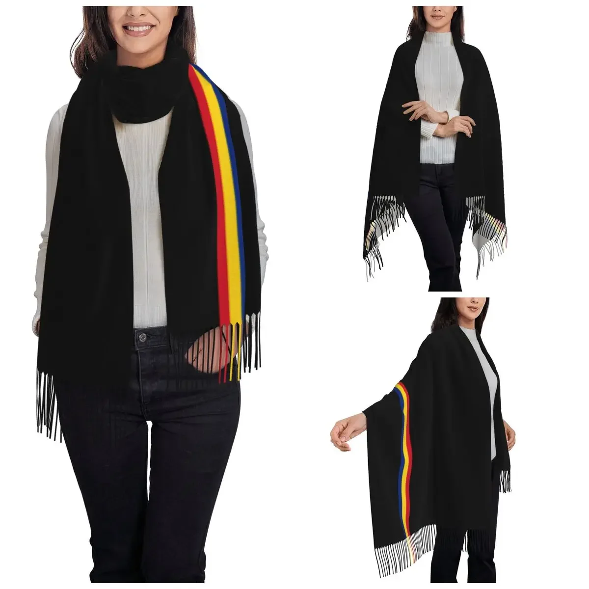 Romanian Flag Minimalist Shawl Wrap Womens Warm Large Long Scarf Romania Pashminas Shawl Scarves