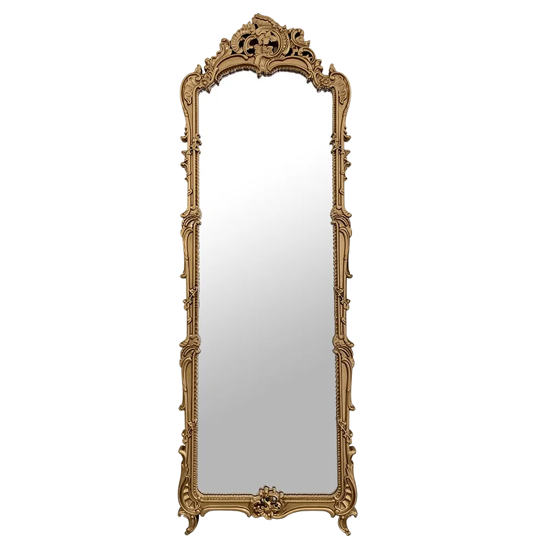 Dressing Mirror Vintage Engraving Full-Length Mirror Floor Full-Length Mirror Wall-Mounted Bedroom